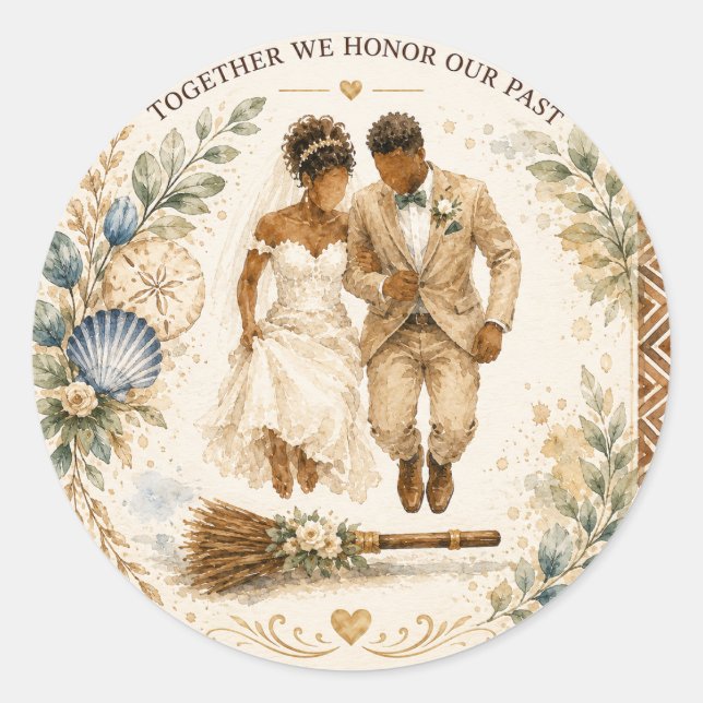 Adesivo de Casamento Jumping the Broom (Frente)