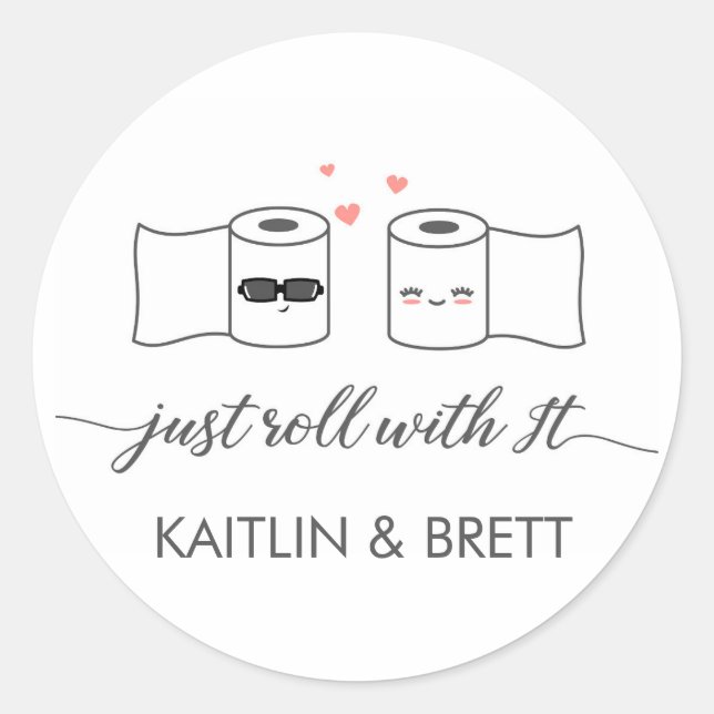 Adesivo de Casamento Just Roll With It (Frente)