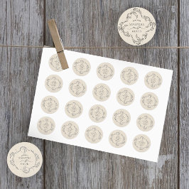 Adesivo de Casamento Minimalista Elegante Vintage