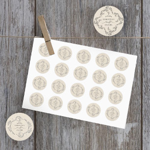 Adesivo de Casamento Minimalista Elegante Vintage