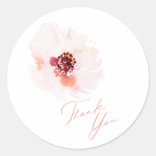 Adesivo de casamento Minimalista Floral Obrigado