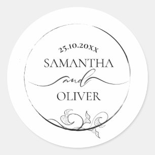 Adesivo de Casamento Minimalista Moderno