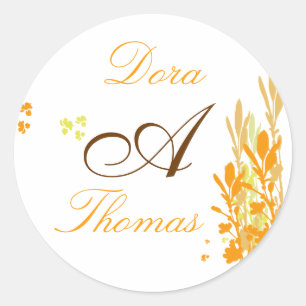 Adesivo de casamento monograma