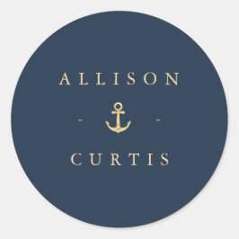 adesivo de casamento náutico moderno