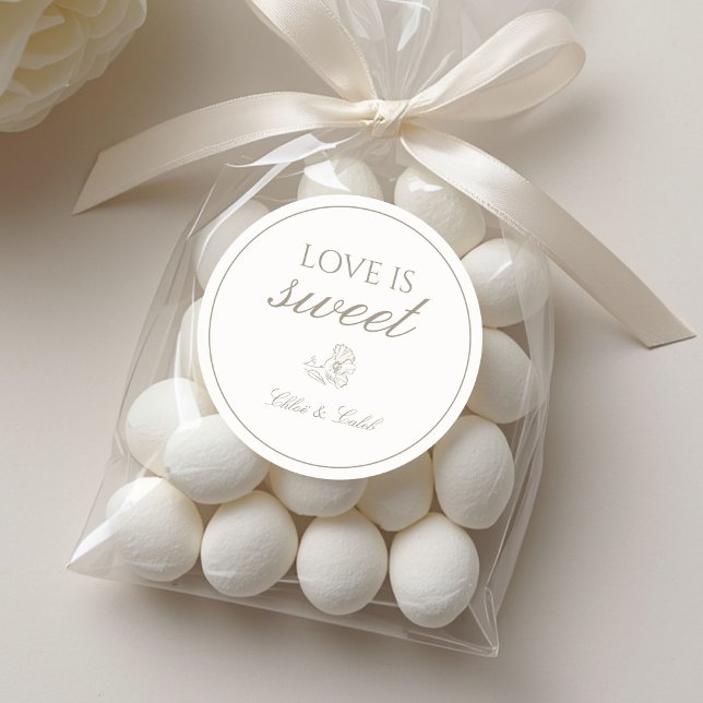 Adesivo de casamento 'O amor é doce' (Criador carregado)