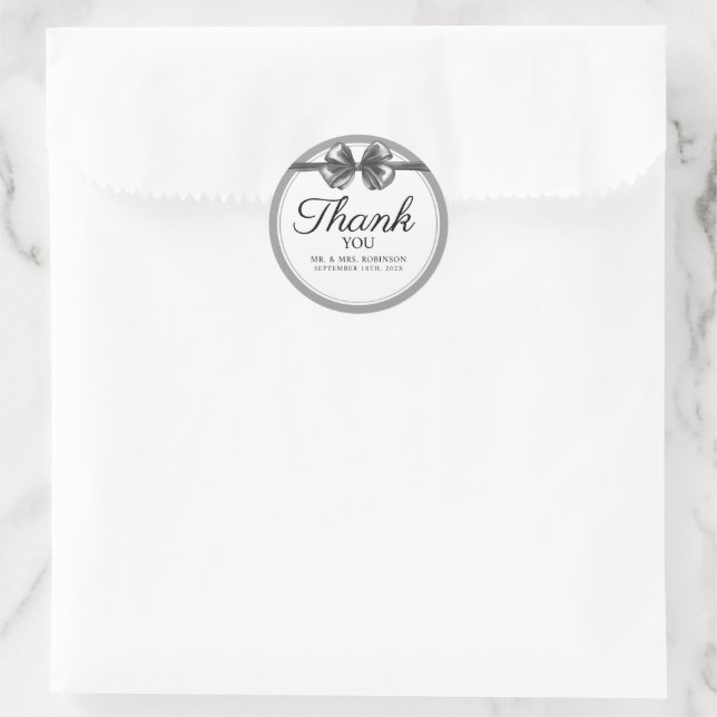 Adesivo de casamento obrigado. (Bolsa)