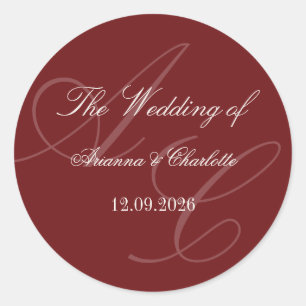 Adesivo de casamento Old Money Burgundy