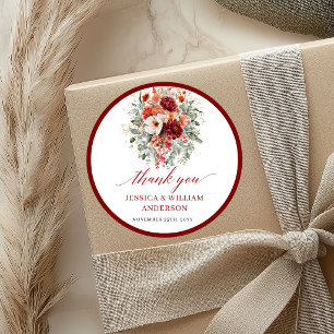 Adesivo de Casamento Outono Burgundy