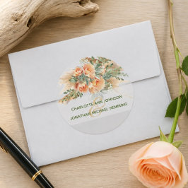 Adesivo de Casamento Peach Roses & Driftwood