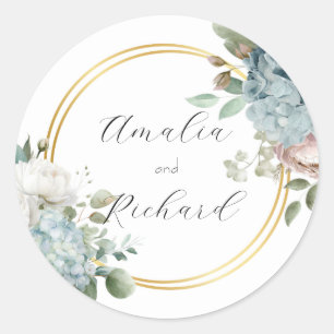 Adesivo de Casamento Personalizado Floral Elegante