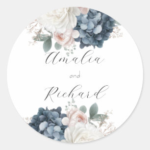 Adesivo de Casamento Personalizado Floral Elegante