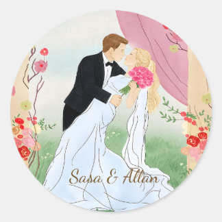 Adesivo de casamento personalizado para noiva e no
