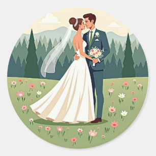 Adesivo de Casamento Romântico