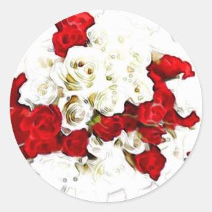 Adesivo de casamento Rosas Vermelhas e Brancas