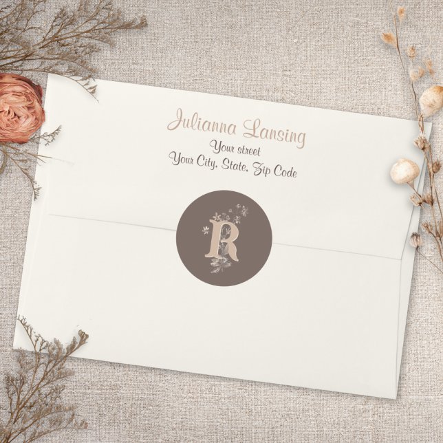 Adesivo de casamento Rustic Boho Neutro Flores Sil (Criador carregado)