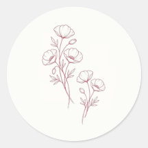Adesivo de casamento Scarlet Poppy