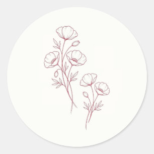 Adesivo de casamento Scarlet Poppy