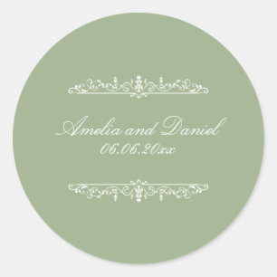 Adesivo de Casamento Verde no Estilo Regência