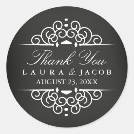 Adesivo de casamento vintage com quadro-negro