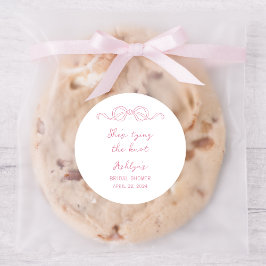 Adesivo de Casando com Traços de Mão Rosa