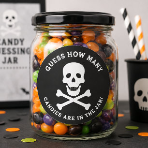 Adesivo de Caveira de Pote de Adivinhação de Doces