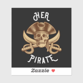 Adesivo de Caveira e Ossos Cruzados Pirata Vintage