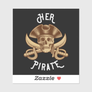 Adesivo de Caveira e Ossos Cruzados Pirata Vintage