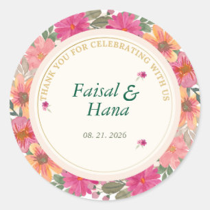 Adesivo de Celebração de Agradecimento Floral Edit