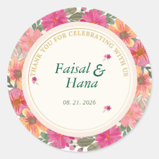 Adesivo de Celebração de Agradecimento Floral Edit