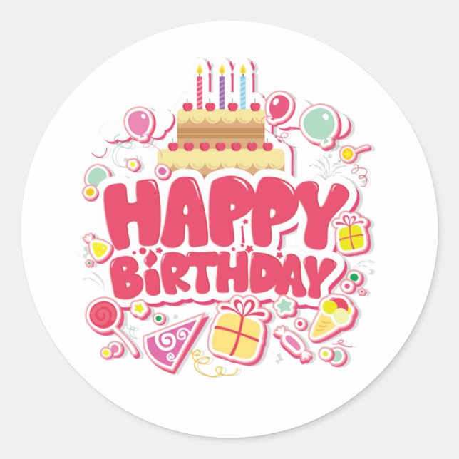 Adesivo de Celebração de Aniversário ⭐ (Frente)