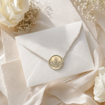 Adesivo de Cera de Selagem Botânico Dourado Elegan