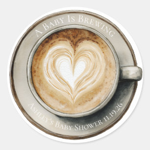 Adesivo de Chá de Bebê Baby está Preparando Café
