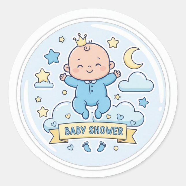 Adesivo de chá de bebê para menino (Frente)