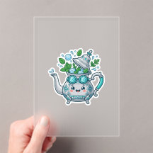 Adesivo de Chá de Hortelã Marroquino Kawaii Fofo d