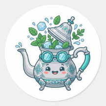 Adesivo de Chá de Hortelã Marroquino Kawaii Fofo d