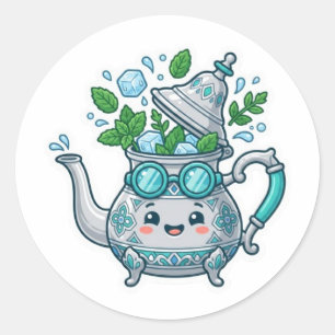 Adesivo de Chá de Hortelã Marroquino Kawaii Fofo d