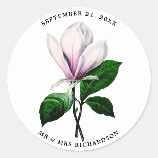 adesivo de chá de panela de casamento magnolia (Frente)