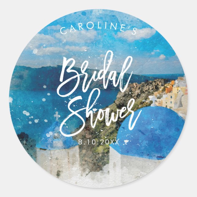 adesivo de chá de panela de cor d'água do santorin (Frente)