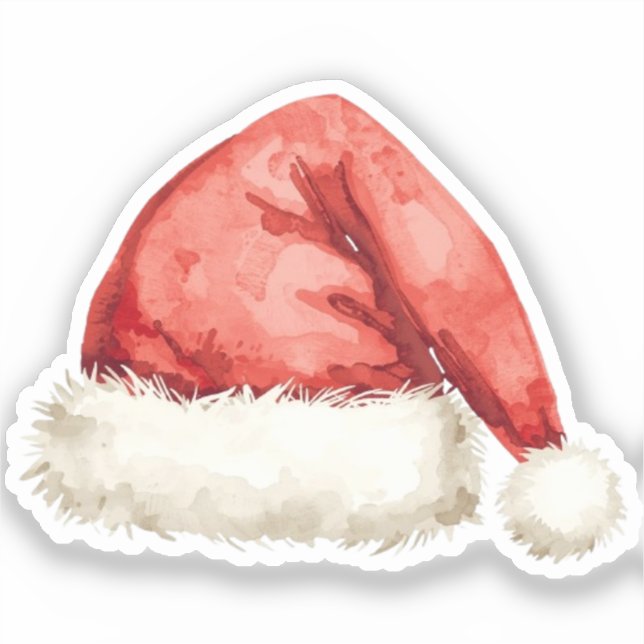 Adesivo de Chapéu de Papai Noel | Doodle Clássico  (Frente)