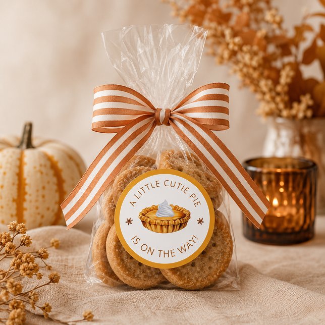 Adesivo de Chás de Bebê Little Cutie Pie Fall (Favor Sticker)