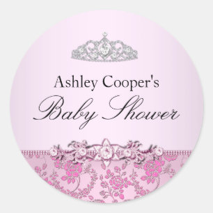 Adesivo de Chás de Bebê Princesa Rosa