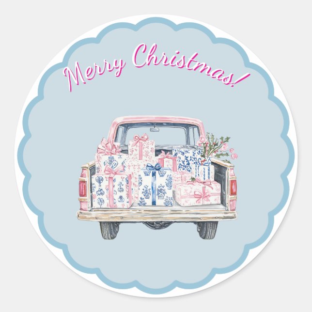 Adesivo de Chinoiserie de Natal Fofo (Frente)