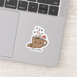 Adesivo de Chocolate Quente de Natal Fofo