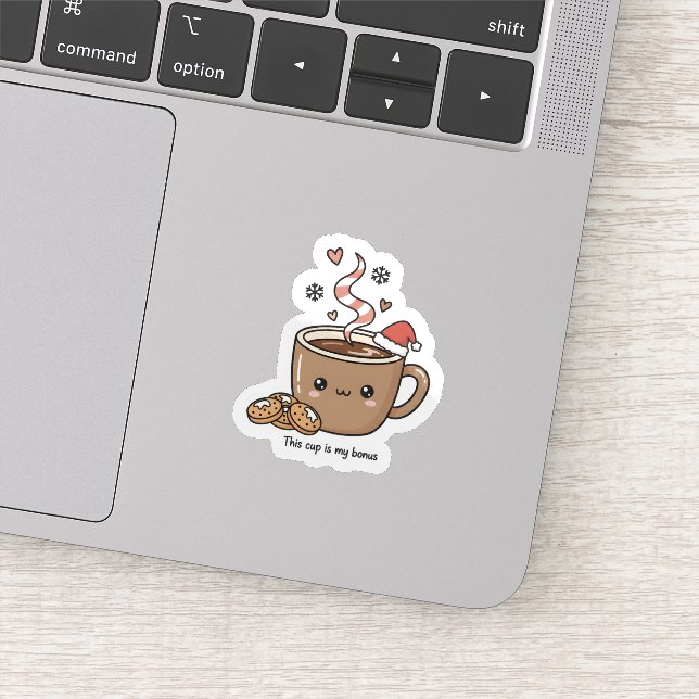 Adesivo de Chocolate Quente de Natal Fofo  (Detalhe)