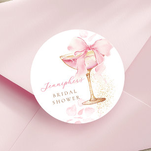 Adesivo de Churrasco de Noiva com Laço Rosa e Borb