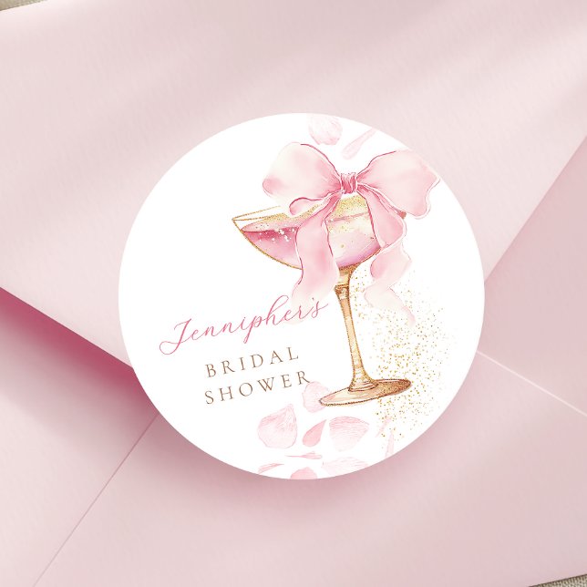 Adesivo de Churrasco de Noiva com Laço Rosa e Borb (Criador carregado)