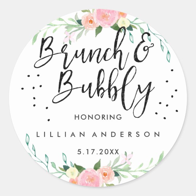 Adesivo de Churrasco Floral e Brunch Nupcial com B (Frente)