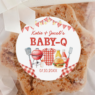 Adesivo de Churrasco Vermelho Baby-Q Baby Shower