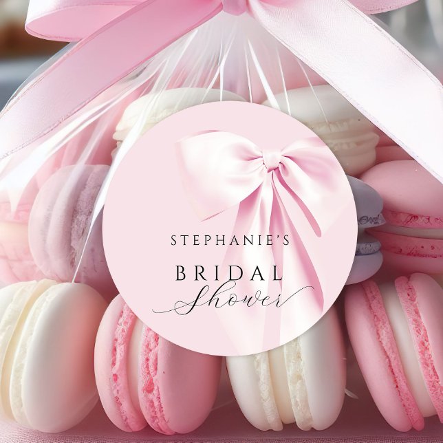 Adesivo de Chuva de Noiva com Laço Rosa (Criador carregado)