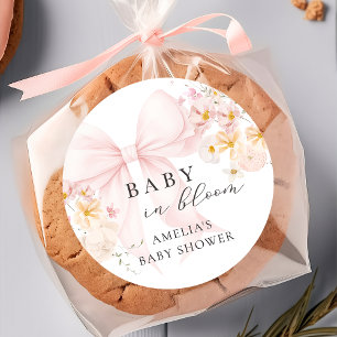 Adesivo de Chuvada de Bebê Bebê em Flor com Laço R